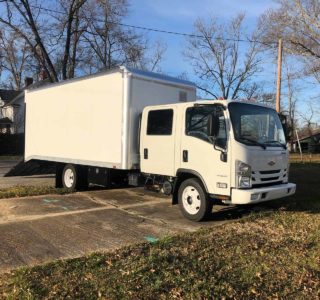 Landscape Aluminum exterior Enclosed Dovetail, 18_ft total length 16_ flat +2_ taper, 7ft gates on rear, Underbody toolbox, Crew cab chassis,