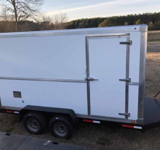 Cargo Trailer LW insulated, Side Door, Full Opening Rear Doors,14_ ft., 80_ wide, bumper pull trailer, rear step bumper