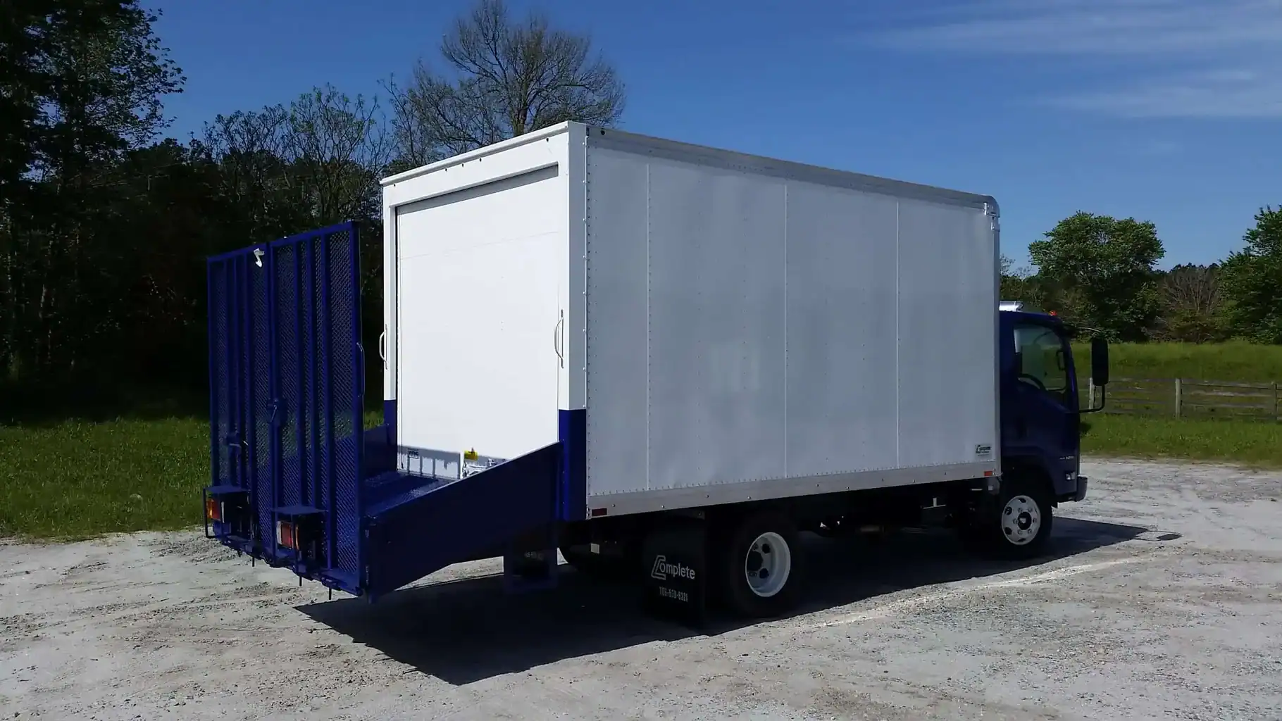 14′ Landscape External Dovetail Ramp, Custom Dark Blue Paint